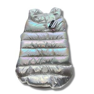 Dog Puffer Jacket in Iridescent White Fab Dog size XL
